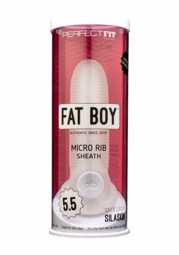 Fat Boy Micro Ribbed - Mikrobarázdált péniszköpeny (15cm)