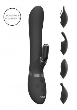 Vive Chou - akkus, cserélhető fejes csiklókaros vibrátor (fekete)
